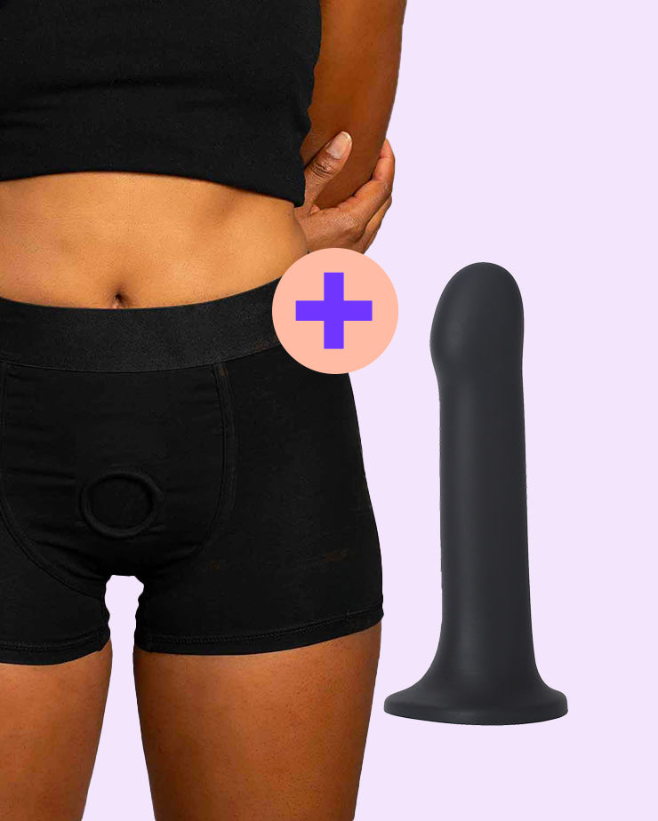 sexy anime bunny suit Pack Boxer Harness Black XS-5XL + WondHer Strap-On Dildo