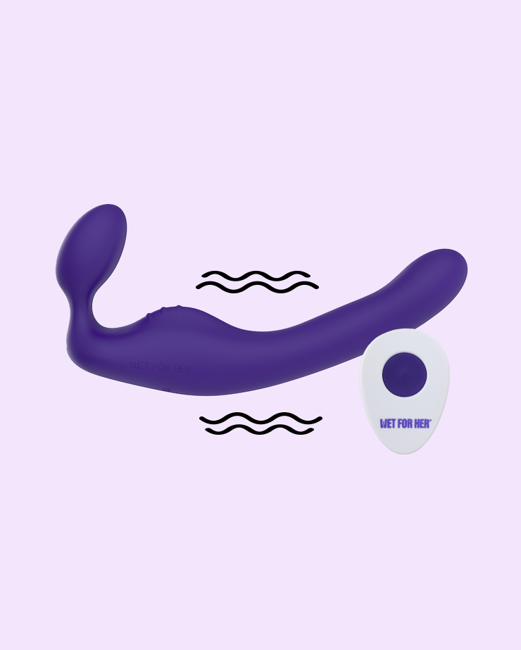 Vibrating double dildo with remote control - Wet For Her Vibrating double dildo with remote control - Wet For Her