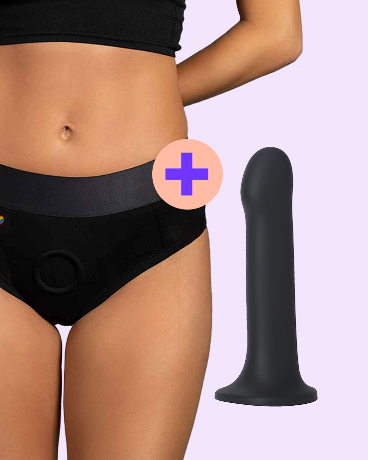 Pack Brief Harness Black XS-5XL + WondHer Strap-On Dildo | Wet For Her Pack Brief Harness Black XS-5XL + WondHer Strap-On Dildo | Wet For Her
