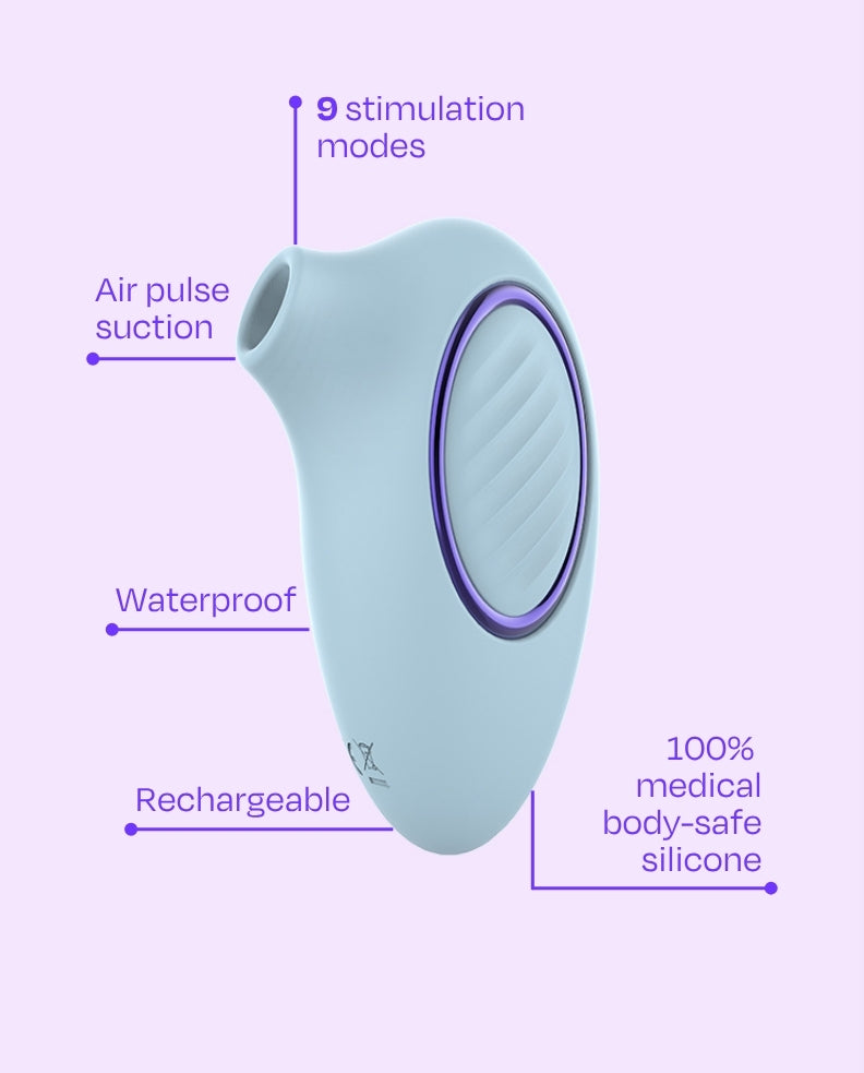 Light Blue | AirMe air pulse suction vibrator features