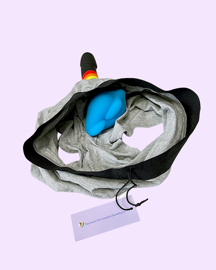 Boxer Underwear Strap-On Harness and Packer with BumpHer grinding base