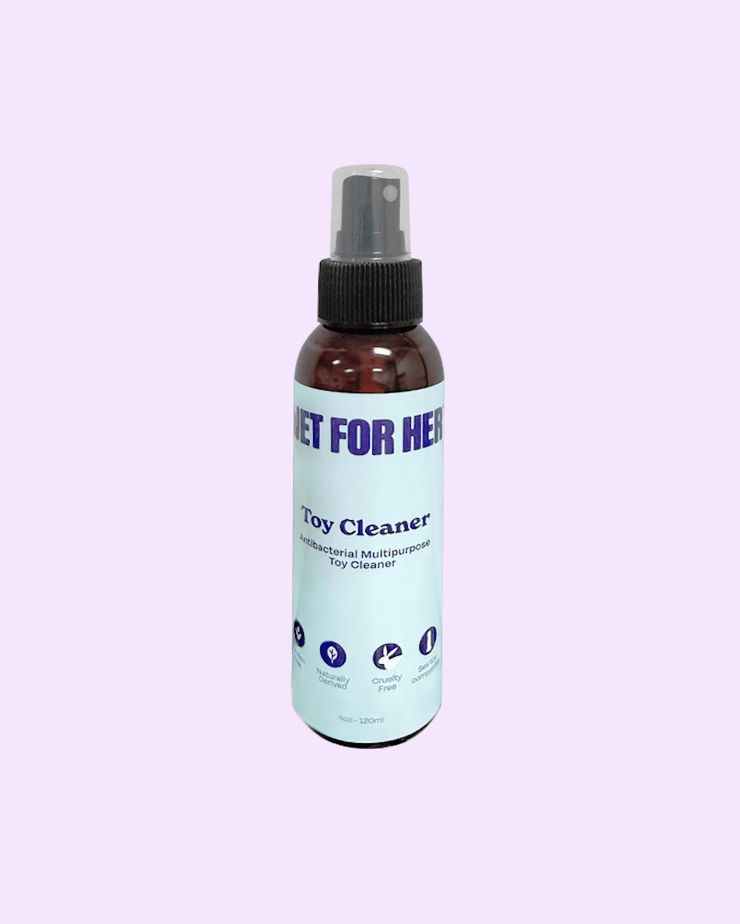 Wet For Her adult toy cleaner in 8oz size bottle