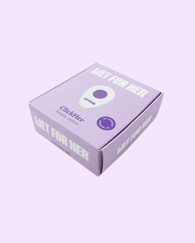 Light Purple | ClickHer Remote Control by Wet For Her packaging box