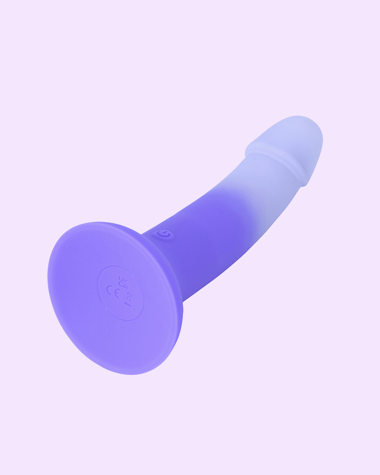 Silicone LustIt gel-filled dildo showcasing a wide suction base