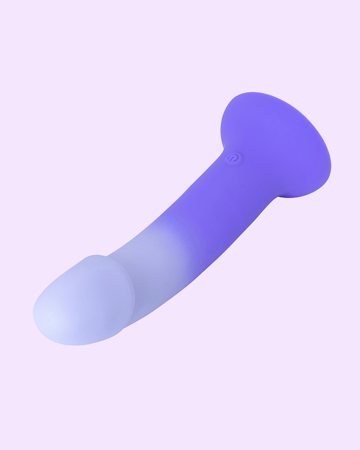 Silicone LustIt gel-filled dildo top view