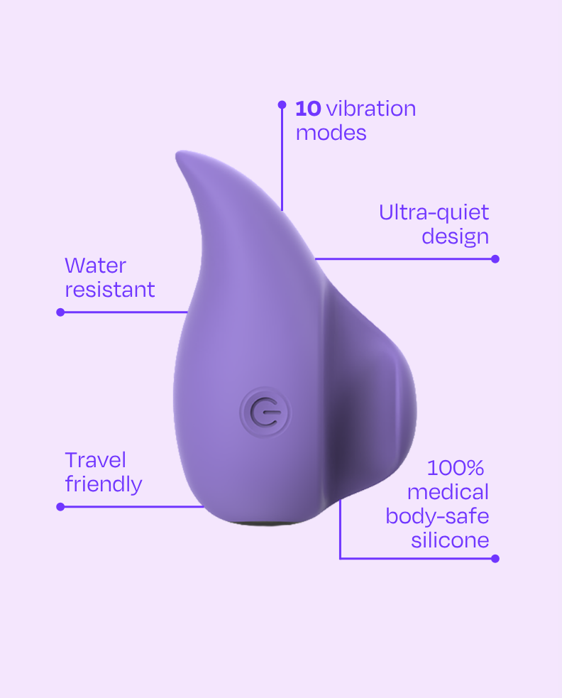 Lilac | VibeMe discreet ergonomic vibrator features