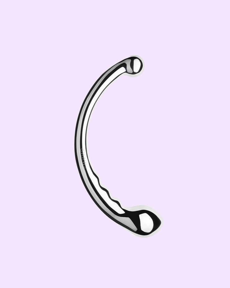Hoop Curved Stainless Steel Double Dildo