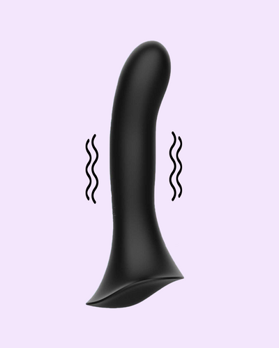 Black | Fusion Vibrating Dildo with grinding base