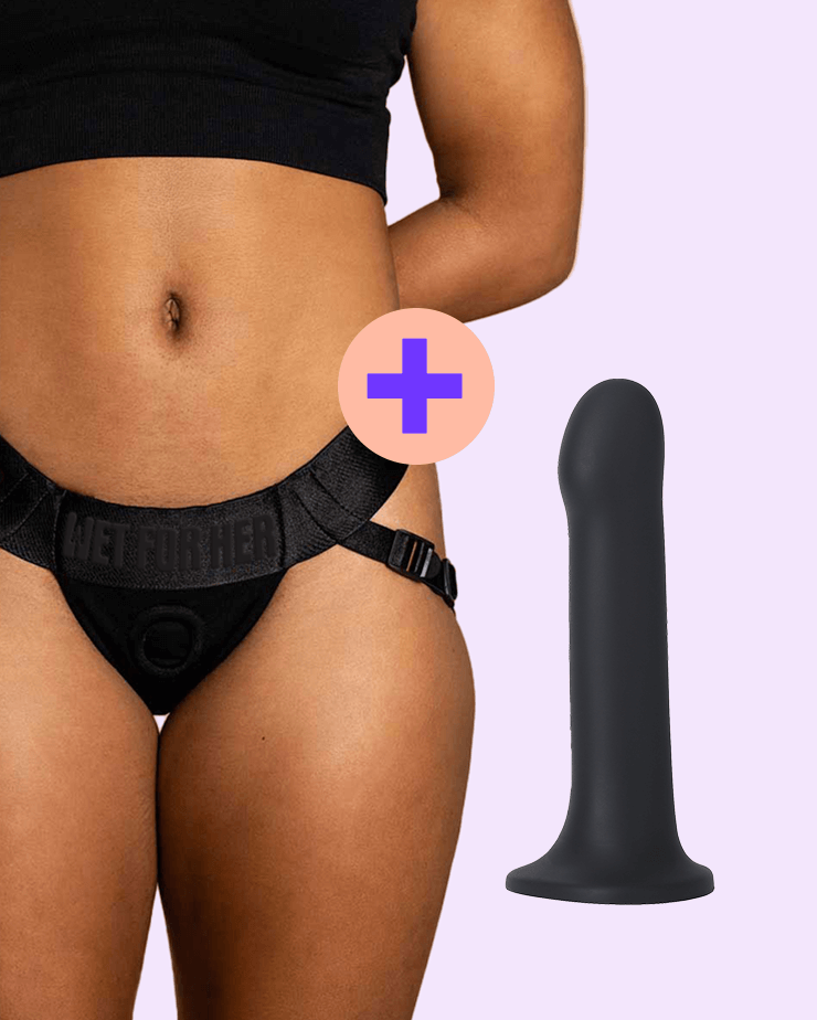 Black Jock harness underwear with a WondHer Strap-on bundle