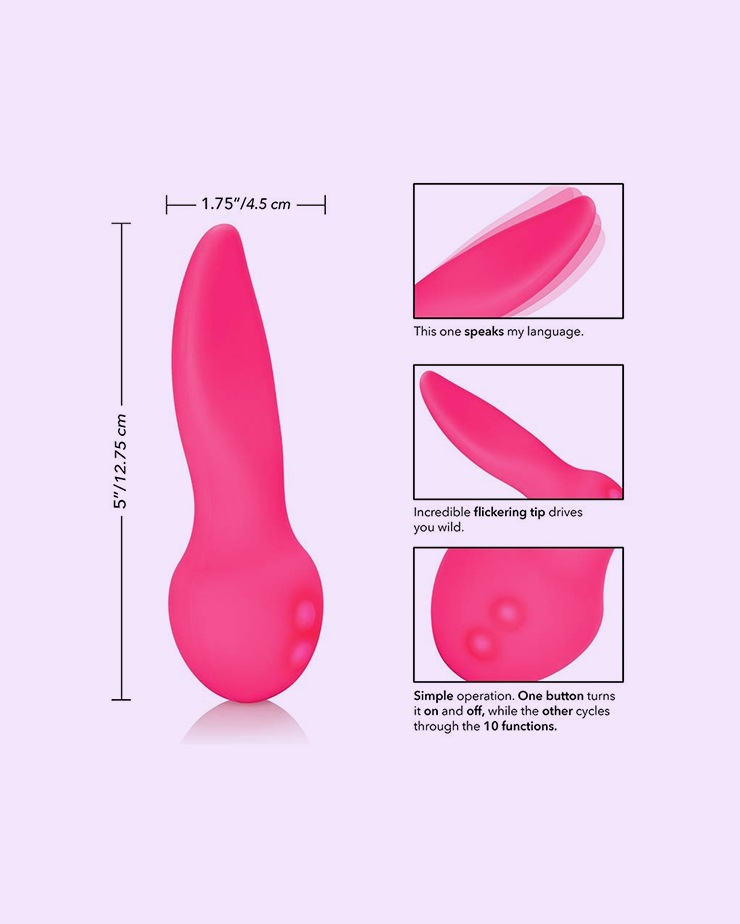 Flicker Pink Vibrator 5-Inch Pleasure Toy - Wet For Her Flicker Pink Vibrator 5-Inch Pleasure Toy - Wet For Her