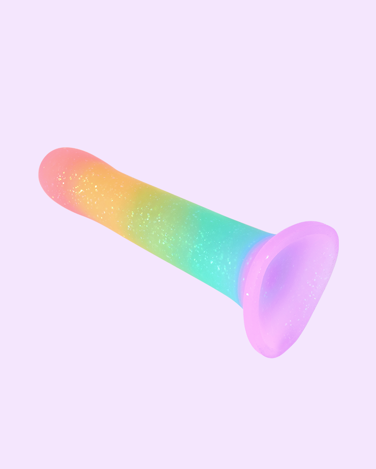 Pride limited-edition WondHer Glitter strap-on in rainbow gradient color