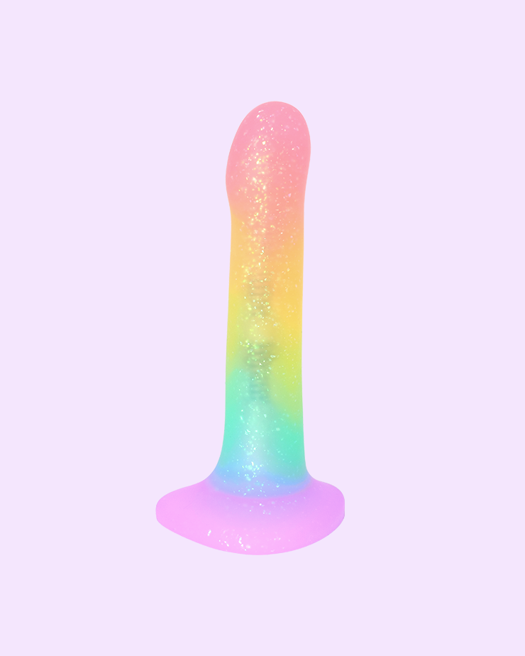 Pride limited-edition WondHer Glitter strap-on in rainbow gradient color