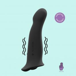 ComZe Vibrating Strap-on Dildo - 10 Speeds - Pleasure Base - Medium 