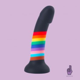 REGENBOOG VOORBIND DILDO - ZUIGNAPVOAT