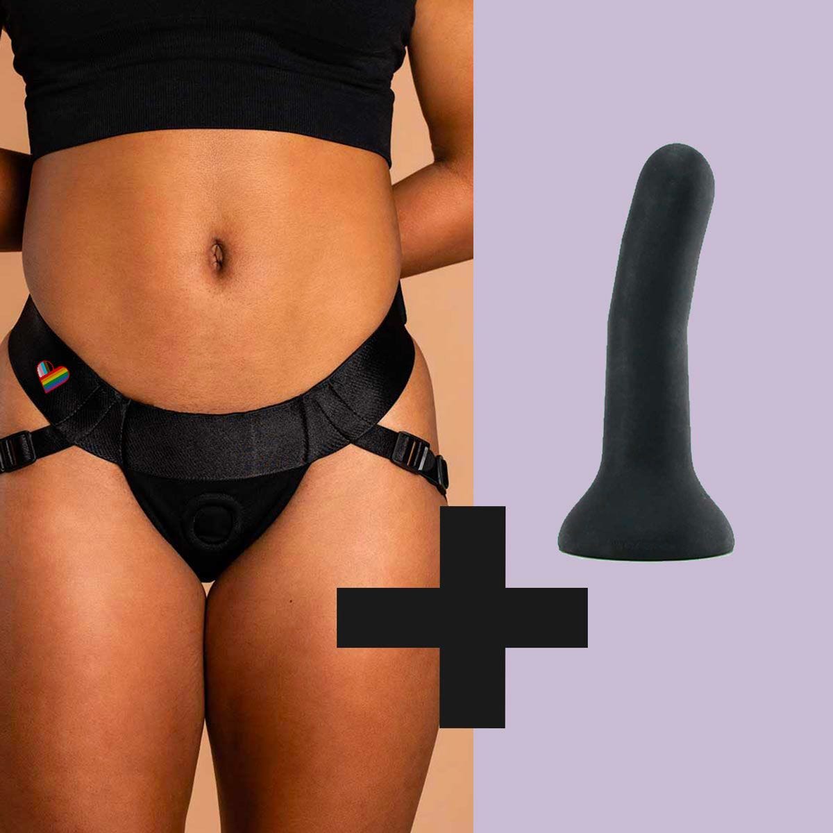 1200px x 1200px - Harness Jock Black and Strap-on dildo Black 5 In-Wet For Her