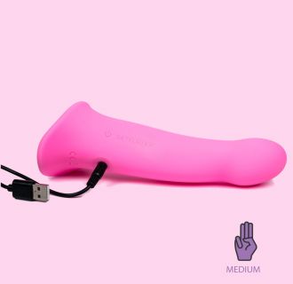 Comze Strap-on Dildo vibrating rechargeable usb 10 speeds